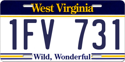 WV license plate 1FV731