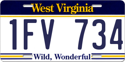 WV license plate 1FV734
