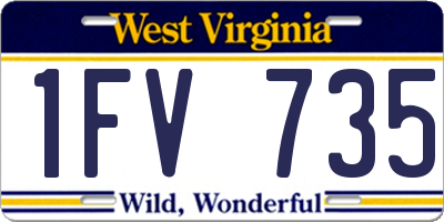 WV license plate 1FV735