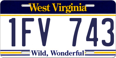 WV license plate 1FV743