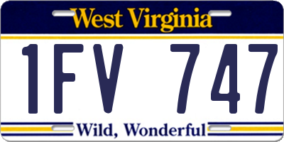 WV license plate 1FV747