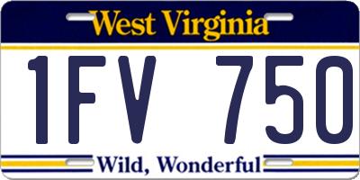 WV license plate 1FV750