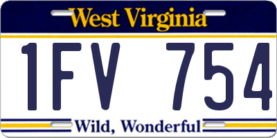 WV license plate 1FV754