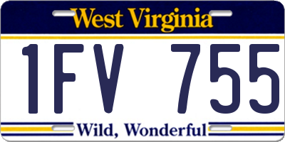 WV license plate 1FV755