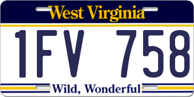 WV license plate 1FV758