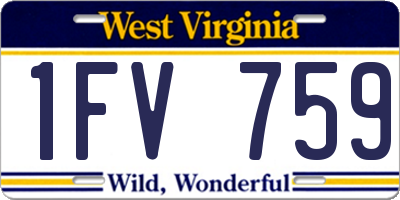 WV license plate 1FV759