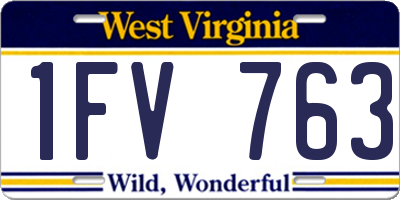 WV license plate 1FV763