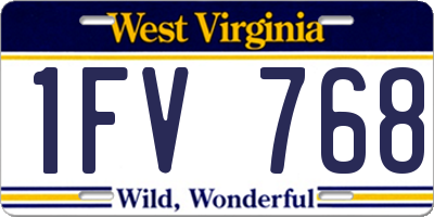 WV license plate 1FV768