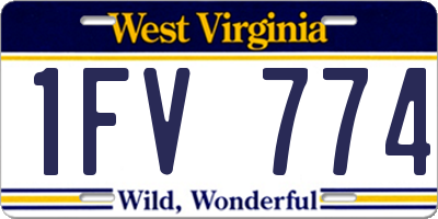 WV license plate 1FV774