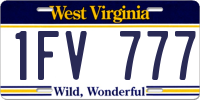 WV license plate 1FV777
