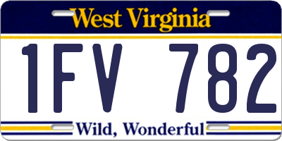 WV license plate 1FV782