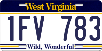 WV license plate 1FV783