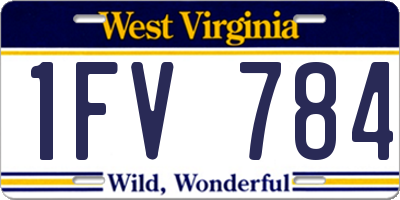 WV license plate 1FV784