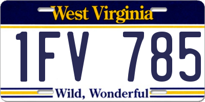 WV license plate 1FV785