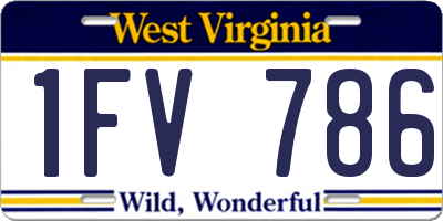 WV license plate 1FV786