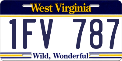 WV license plate 1FV787