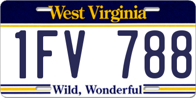 WV license plate 1FV788