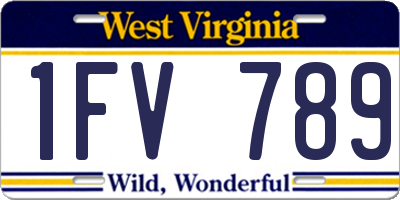 WV license plate 1FV789