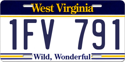 WV license plate 1FV791