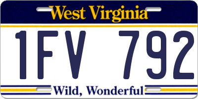 WV license plate 1FV792