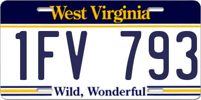 WV license plate 1FV793
