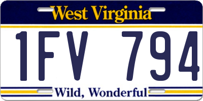 WV license plate 1FV794