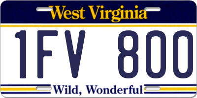 WV license plate 1FV800