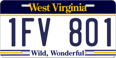 WV license plate 1FV801