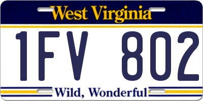 WV license plate 1FV802