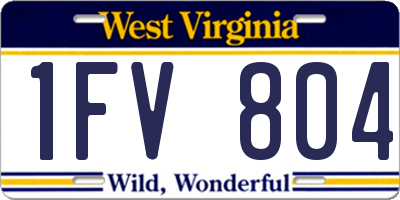 WV license plate 1FV804