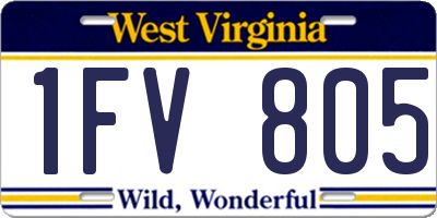 WV license plate 1FV805