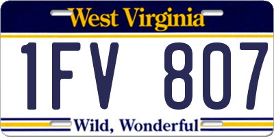 WV license plate 1FV807
