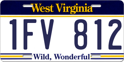 WV license plate 1FV812