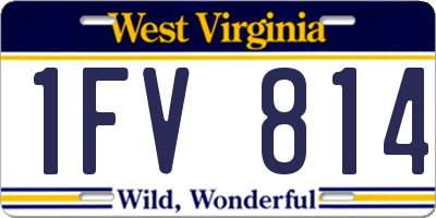 WV license plate 1FV814