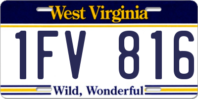 WV license plate 1FV816