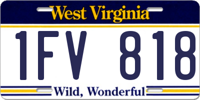 WV license plate 1FV818