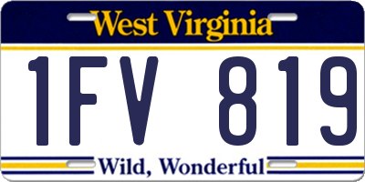 WV license plate 1FV819