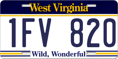 WV license plate 1FV820