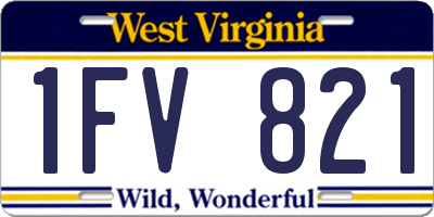 WV license plate 1FV821