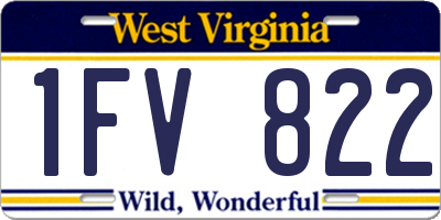 WV license plate 1FV822