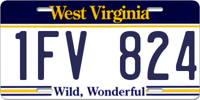 WV license plate 1FV824