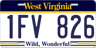 WV license plate 1FV826