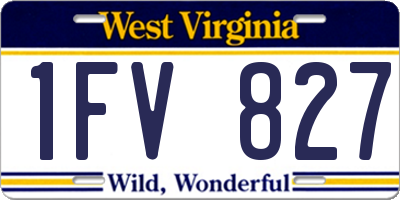WV license plate 1FV827
