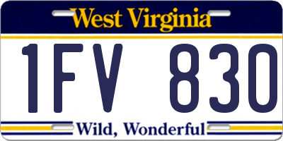 WV license plate 1FV830