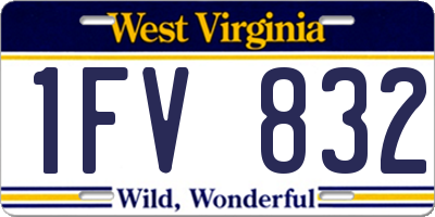 WV license plate 1FV832