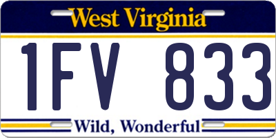 WV license plate 1FV833