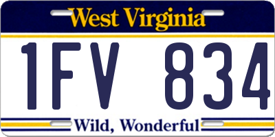 WV license plate 1FV834