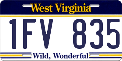 WV license plate 1FV835