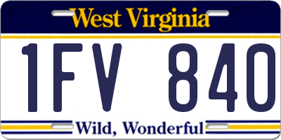 WV license plate 1FV840