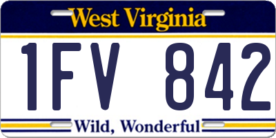 WV license plate 1FV842